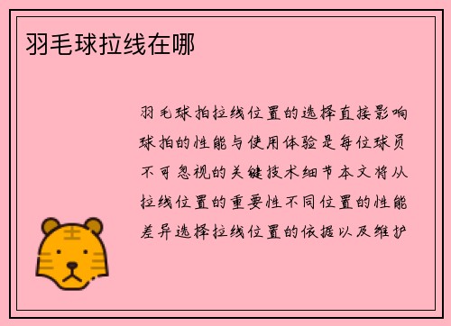 羽毛球拉线在哪